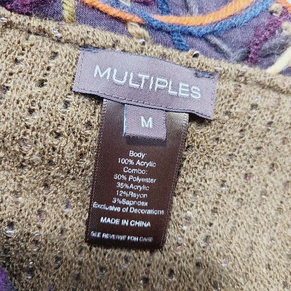 Multiples Jewel Tone Button Front Cardigan Sweater - Size M, PRE-OWNED - Picture 6 of 7